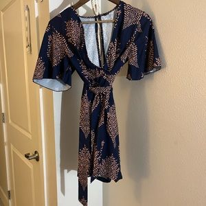 SheIn Print Wrap Dress